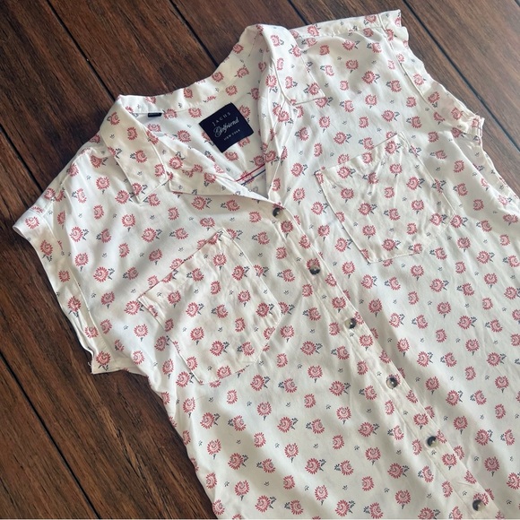 Jachs Girlfriend Dainty Floral Button Down Shirt Sleeveless Small Cottagecore S - Picture 2 of 12